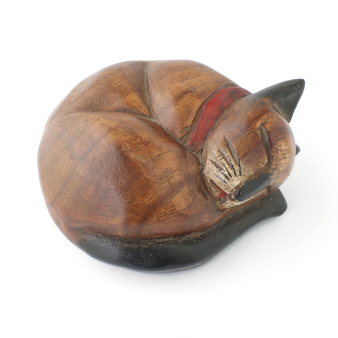 Wood Carving Sleeping Cat M - image 4