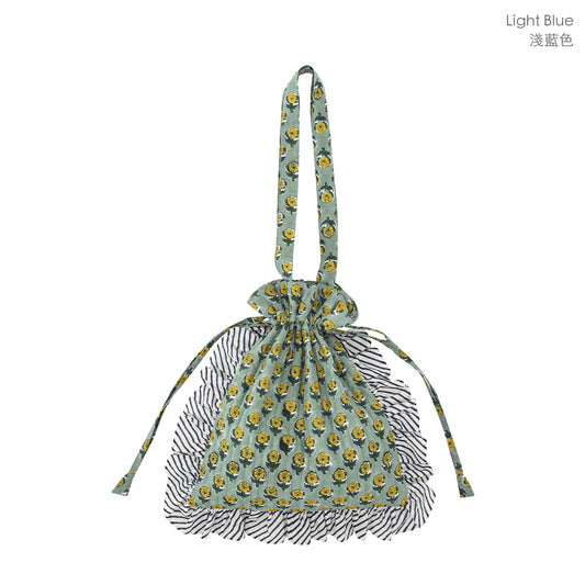Frill Tote Carino Block Print / Light Blue - image 1