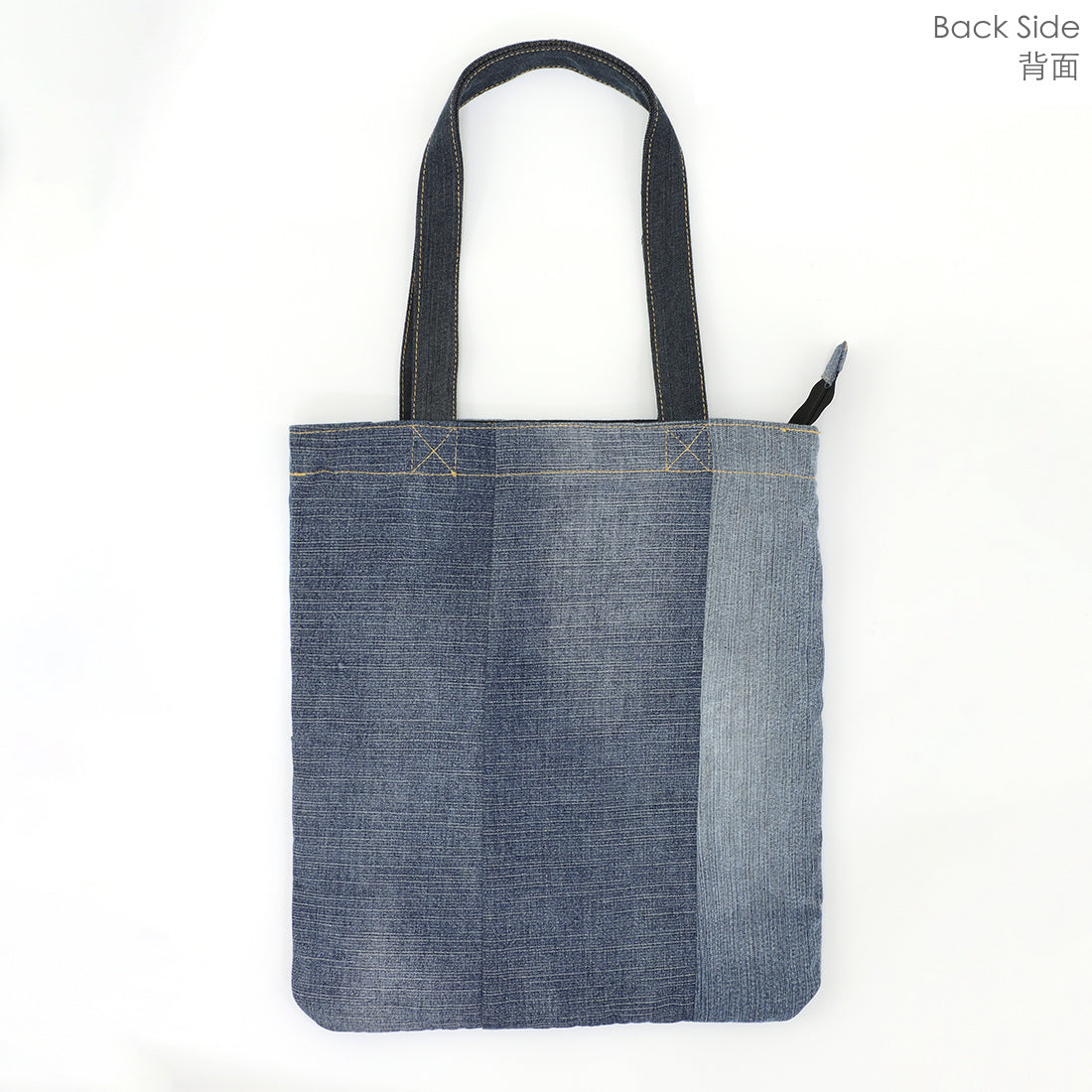Used Denim Patchwork Tote Bag - image 3